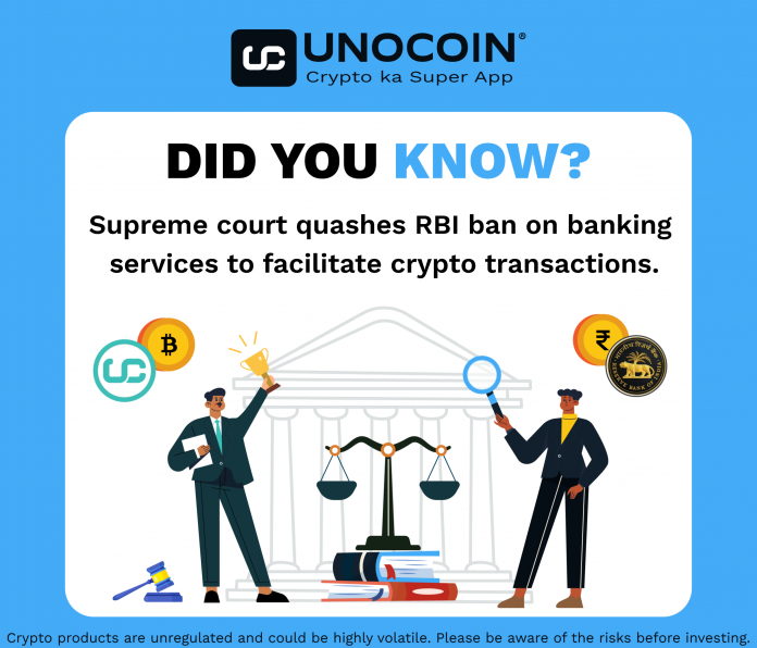 Historic Ruling 4th March 2020: India's Supreme Court Lifts RBI's Ban on Banks from facilitating crypto transactions