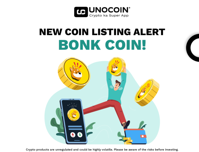 Bonk Coin listed in unocoin