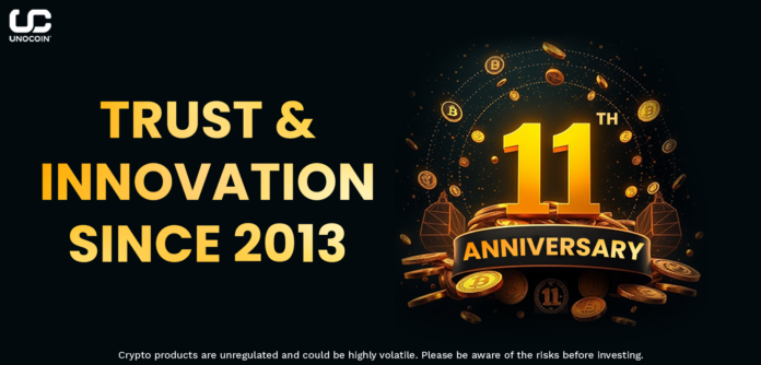 Unocoin Turns 11! From being India’s first Bitcoin company to becoming the nation’s most trusted crypto platform, it’s been an amazing journey! Let’s celebrate this milestone and a big THANK YOU for being part of our journey.