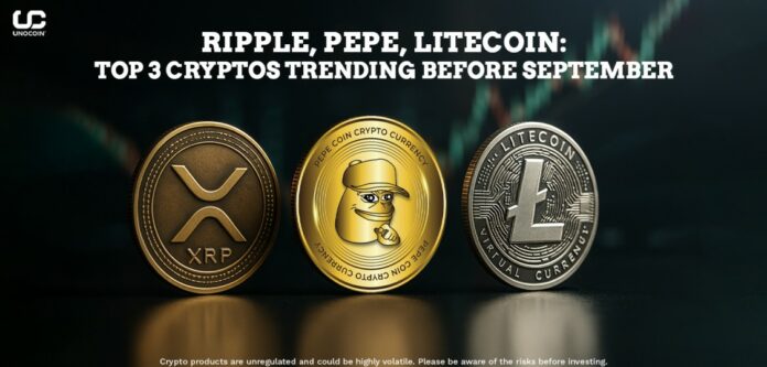 Ripple, Pepe, Litecoin - Top 3 Cryptos Trending Before September