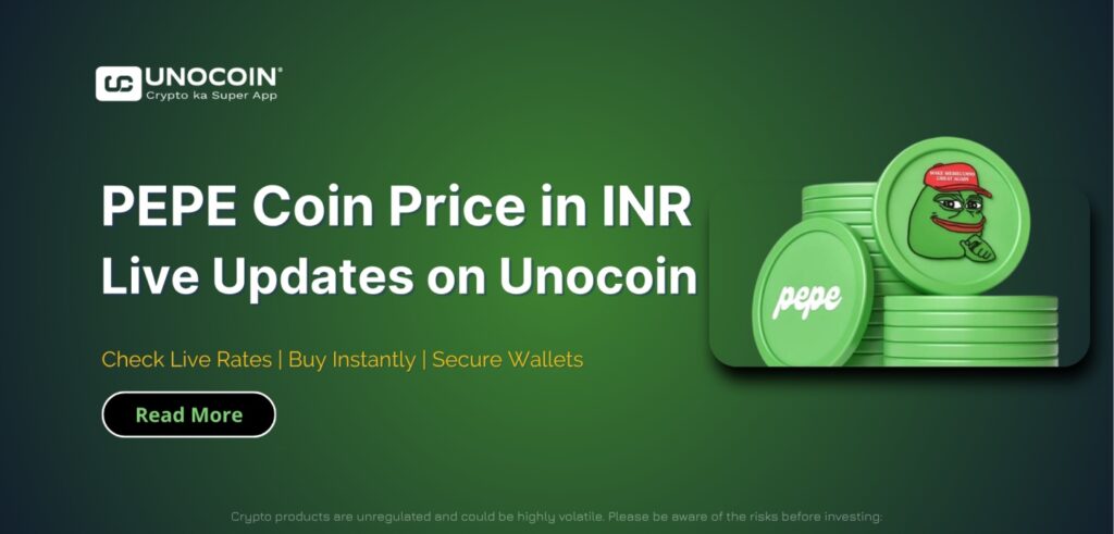 Pepe coin price in INR live chart on Unocoin — PEPE token value for Indian investors
