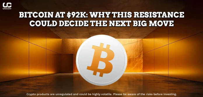Bitcoin at $92K - Why This Resistance Could Decide the Next Big Move.