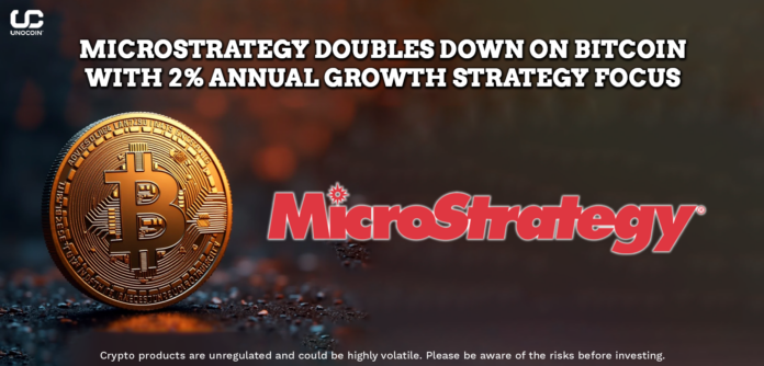 MicroStrategy Doubles Down on Bitcoin with 2% Annual Growth Strategy Focus