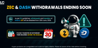 Update Zec & Dash Token Deposits & Withdrawals to be Disabled on Unocoin! Zec & DASH Withdrawal and Deposits Ending Soon in India Due to FIU compliance.
