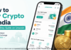 How to Buy Crypto in India Step-by-Step Guide 2026 Step-by-step guide on how to buy crypto in India on Unocoin — India's oldest Bitcoin exchange — showing a smartphone with the Unocoin app and Bitcoin symbol with Indian Rupee