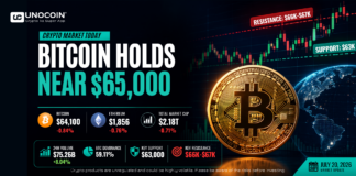 Crypto Market Today: Bitcoin Holds Near $65,000 as Traders Watch Key Resistance Crypto Market Today showing Bitcoin trading near $65,000 with technical resistance levels and overall cryptocurrency market performance.