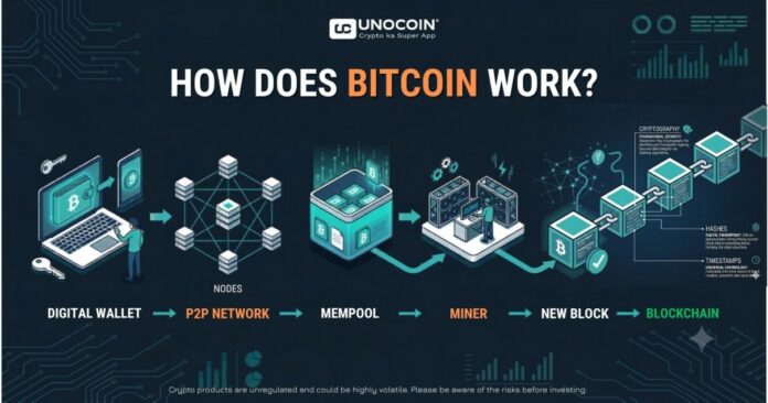 How Bitcoin works from transaction to blockchain